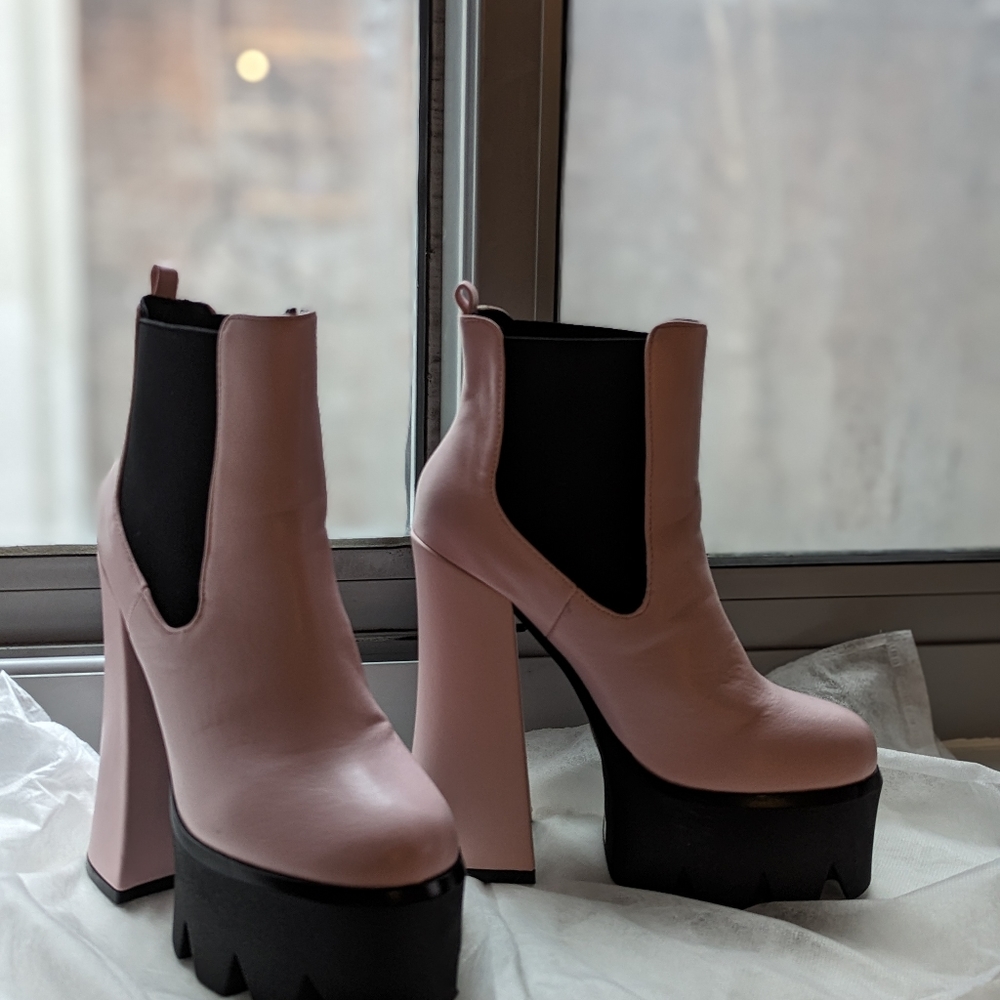 Pink Platform Boots
